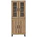 Credenza 2 pcs Rovere artigianale Legno Stratificato e Vetro - Foto miniatura 8