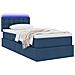 Letto con contenitore e LED con led Blu 90 x 200 cm Tessuto - Foto miniatura 3