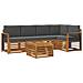Set divani 6 pcs Naturale e Antracite Legno di Acacia Massello - Foto miniatura 1