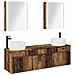 Set di Armadi da Bagno 5 pcs Legno antico 53 x 15,5 x 70 cm - Foto miniatura 1