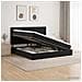 Letto con contenitore e materasso Nero 200 x 200 cm Velluto - Foto miniatura 2