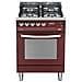 Cucina Elettrica PR66MFT / C 4 Fuochi a Gas Forno Elettrico Classe A Colore Rosso Burgundy - Foto miniatura 4
