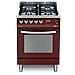 Cucina Elettrica PR66MFT / C 4 Fuochi a Gas Forno Elettrico Classe A Colore Rosso Burgundy - Foto miniatura 6