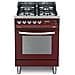 Cucina Elettrica PR66MFT / C 4 Fuochi a Gas Forno Elettrico Classe A Colore Rosso Burgundy - Foto miniatura 5