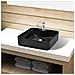 Lavandino Bagno In Ceramica Nera Quadrato Con Foro Per Rubinetto - Foto miniatura 1