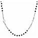 Collana In Argento 925 - Collezione Rosari - Colore Rodio - Misura Unica Rosario Girocollo Cristalli Neri - Foto miniatura 2