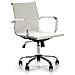 Ufficio Croma Tilt Poltrona Bianca, Pelle Sintetica, Sedia Con Braccioli Esecutivo E Cuscino Imbottito, Regolabile In Altezza. - Foto miniatura 1