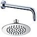 Braccio Doccia Ottone Cromato + Soffione Doccia Tondo Acciaio Inox Diametro 300x2 Mm Spessore - Foto miniatura 1