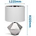 Aigostar Lampada Da Tavolo Comodino Moderna Base In Ceramica Argento Coprilume Stoffa Bianco - L220*w220*h320mm - Foto miniatura 2