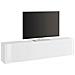 Mobile Porta Tv Christian, Credenza Bassa Da Soggiorno, Base Porta Tv, 100% Made In Italy, Cm 180x30h40, Bianco Lucido - Foto miniatura 4