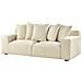 Divano 3 Posti Viskan Velluto A Coste Beige Chiaro - Foto miniatura 4