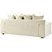 Divano 3 Posti Viskan Velluto A Coste Beige Chiaro - Foto miniatura 5