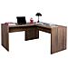 Scrivania Ufficio Angolare Pc Tavolo Ergonomico In Legno Ampio Ripiano Per Computer, Scrittoio - Rovere Noce Cm 160/178x68x74 - Foto miniatura 1