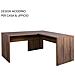 Scrivania Ufficio Angolare Pc Tavolo Ergonomico In Legno Ampio Ripiano Per Computer, Scrittoio - Rovere Noce Cm 160/178x68x74 - Foto miniatura 5