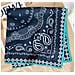 Sciarpa Quadrata 27""x27""accessorio Moda Versatile Navyblue - Foto miniatura 3