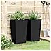 Fioriere Da Giardino 2 Pz Nere 32,5x32,5x57 Cm In Pp - Foto miniatura 2