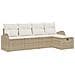 Set di Divani da Giardino da 5 Pezzi con Cuscini Beige in Rattan Sintetico - Foto miniatura 1