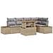 Set Divano da Giardino 6 Pezzi con Cuscini Beige Polirattan - Foto miniatura 1