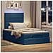 Struttura Letto Pouf con Materasso Blu 120x200 cm in Tessuto - Foto miniatura 3