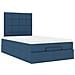 Struttura Letto Pouf con Materasso Blu 120x200 cm in Tessuto - Foto miniatura 7