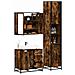 Set Mobili da Bagno 3 pz Rovere Fumo in Legno Multistrato - Foto miniatura 2