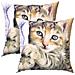 Set Di 2 Copricuscini 40x40 Cm Design Gattino Sdraiato - Foto miniatura 2