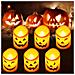 Sunshine Smile Set Di 6 Candele Led Decorazione Per Halloween Arancioni - Foto miniatura 1