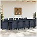 Set da Pranzo per Giardino 13 pcs Antracite Plastica - Foto miniatura 3