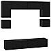 Set mobile TV 8 pcs Rovere nero 80 x 30 x 30 cm - Foto miniatura 1