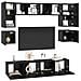 Set mobile TV 8 pcs Rovere nero 80 x 30 x 30 cm - Foto miniatura 3
