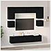 Set mobile TV 8 pcs Rovere nero 80 x 30 x 30 cm - Foto miniatura 4