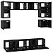 Set mobile TV 8 pcs Rovere nero 80 x 30 x 30 cm - Foto miniatura 8