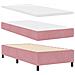 Letto con Box Springs LED e Materasso Rosa 90 x 200 cm Velluto - Foto miniatura 7
