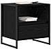 Comodino Rovere Nero 50 x 39,5 x 50 cm Legno multistrato - Foto miniatura 3