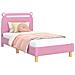 Struttura letto bambini con testata Rosa 80 x 160 cm Tessuto - Foto miniatura 1