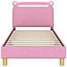 Struttura letto bambini con testata Rosa 80 x 160 cm Tessuto - Foto miniatura 5