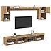 Unità a muro per TV con LED con led 6 pcs Rovere artigianale - Foto miniatura 3