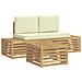Set di divani da esterno Bianco 59 x 59 x 37 cm Poliestere - Foto miniatura 1