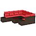 Set Divano da Giardino con cuscino 9 pcs Marrone polyrattan - Foto miniatura 1