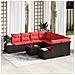 Set Divano da Giardino con cuscino 9 pcs Marrone polyrattan - Foto miniatura 2