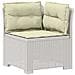 Divano da Giardino 5 Posti con Cuscini Stile Rattan PP Bianco - Foto miniatura 4
