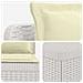 Divano da Giardino 5 Posti con Cuscini Stile Rattan PP Bianco - Foto miniatura 6