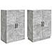 Set di armadi 2 pcs Grigio Cemento Legno ingegnerizzato - Foto miniatura 3