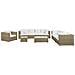 Set Lounge In Rattan Marrone Chiaro A 8 Posti Cuscini Bianco Crema Maestro Ii - Foto miniatura 15