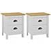 Comodini Hill Bianchi 2 pz 46x35x49,5 cm Legno Massello di Pino - Foto miniatura 1