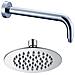 Braccio Doccia Ottone Cromato + Soffione Doccia Tondo Acciaio Inox Diam 250x2 Mm Spessore - Foto miniatura 1