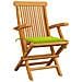 Sedie da Giardino Cuscini Verde Brillante 6 pz Massello di Teak - Foto miniatura 5