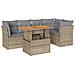 Set Divano Da Giardino 6 Pz Con Cuscini Beige In Polyrattan - Foto miniatura 2