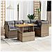 Set Divano Da Giardino 6 Pz Con Cuscini Beige In Polyrattan - Foto miniatura 1