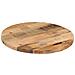 Piano Per Tavolo 40x2,5cm Rotondo Legno Massello Grezzo Mango - Foto miniatura 2